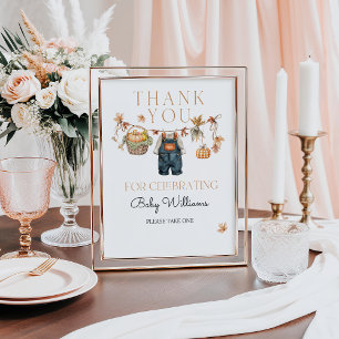 Favors Sign Pumpkin Rustic Fall Baby Shower