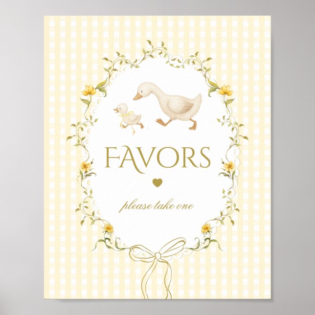Favors Silly Goose gender neutral gingham Poster (Front)