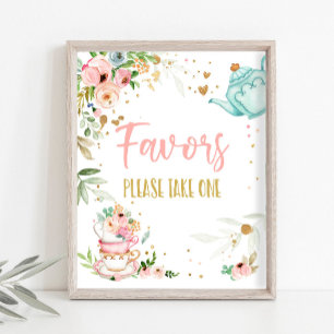 Favors Tea Party Sweets Baby Brewing Baby Shower Poster
