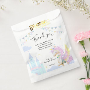 Favour Bags for a baby shower with unicorn.