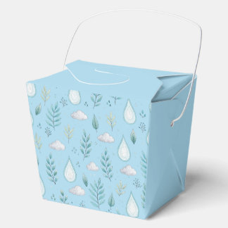 “Favour Box – Blue Winter Ornament Party Gift Box”