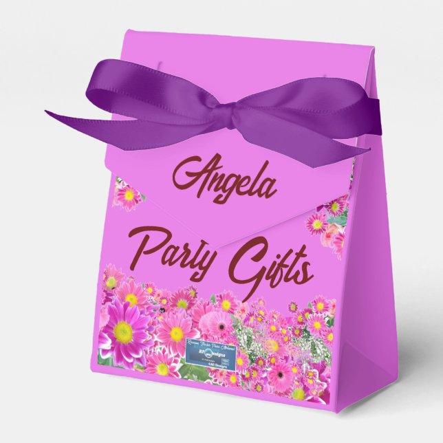 Favour Box Bow3(Pink Flower Mix) RFPMDesigns ©️202 (Front Side)