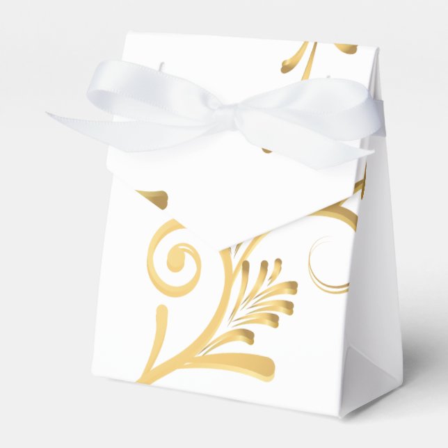Favour Box-Fancy Gold Printed Box (Front Side)