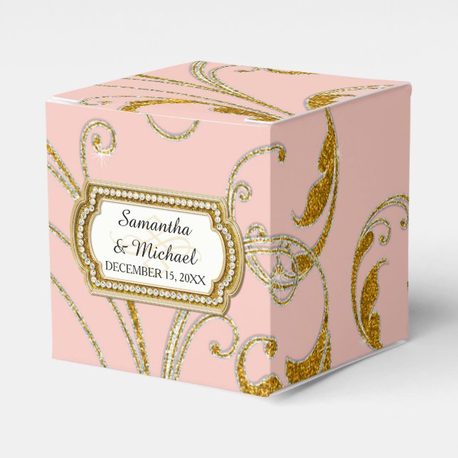 Favour Box Glam Old Hollywood Regency Black Tie (Front Side)