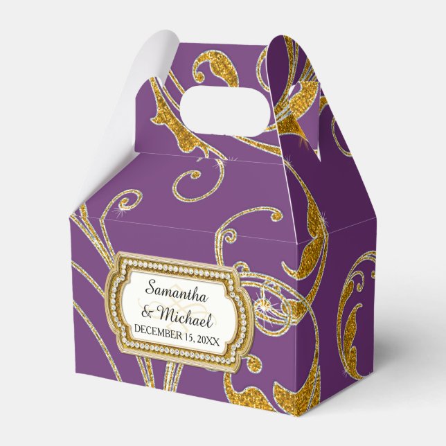 Favour Box Glam Old Hollywood Regency Black Tie (Front Side)