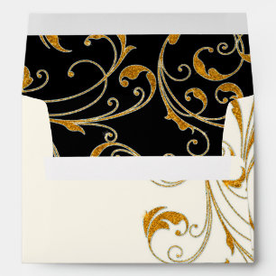 Favour Box Glam Old Hollywood Regency Black Tie Envelope