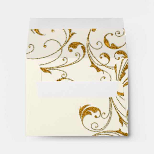 Favour Box Glam Old Hollywood Regency Black Tie Envelopes (Back (Bottom))