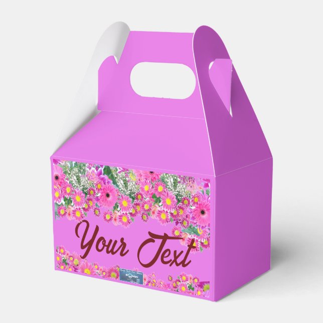 Favour Box handle(Pink Flower Mix)RFPMDesigns©️202 (Front Side)
