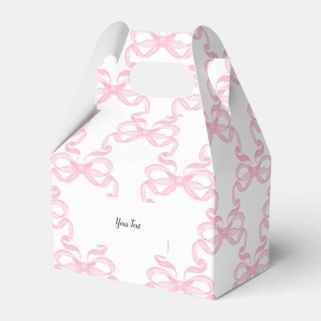 Favour Box Pink Bows (Front Side)