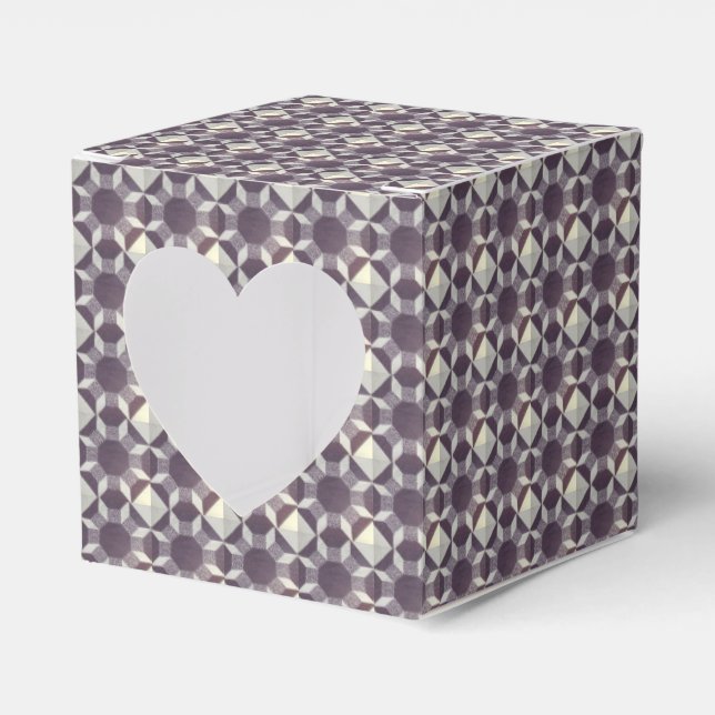 Favour Box - Purple Quilt Pattern (Front Side)