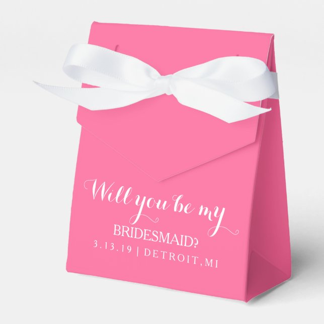 Favour Box - Will you be my bridesmaid (Front Side)