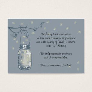 Favour Donation Card Fireflies & Mason Jar