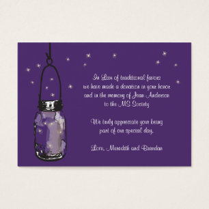 Favour Donation Card Fireflies & Mason Jar