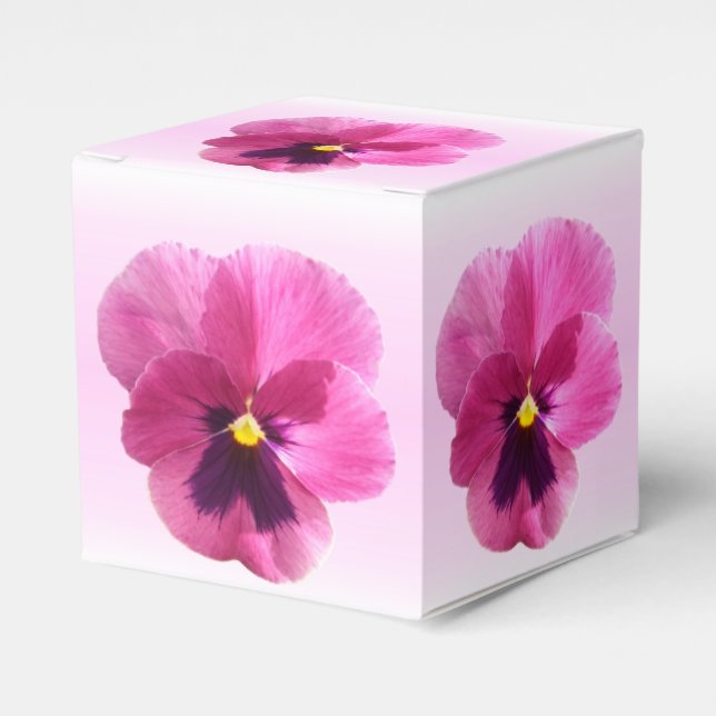 Favour/Gift Box - Dark Pink Pansy (Front Side)