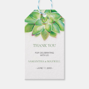 Favour Gift Tag Watercolor Succulent