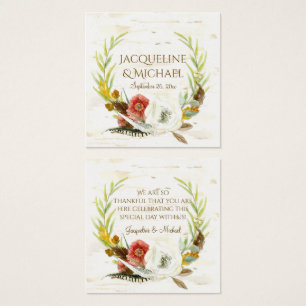 Favour Gift Tags Fall Oak Leaf Wreath Floral BOHO