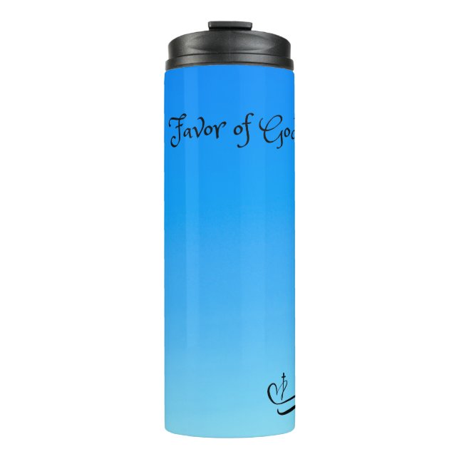 Favour of God (Blue Gradient) Thermal Tumbler (Front)