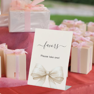 Favour sign cream bow