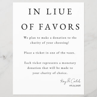 Favour Sign for Wedding Flyer