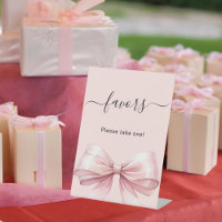 Favour sign pink bow