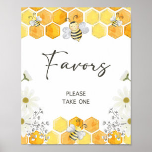 Favour Sign Yellow Honey Bee Shower Sign