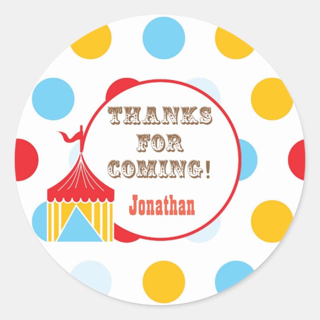 Favour Sticker - Circus (Front)
