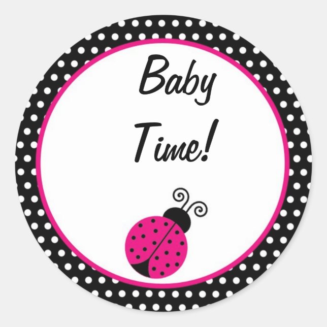 Favour Stickers Couple Black Spring Time Lady Bug (Front)