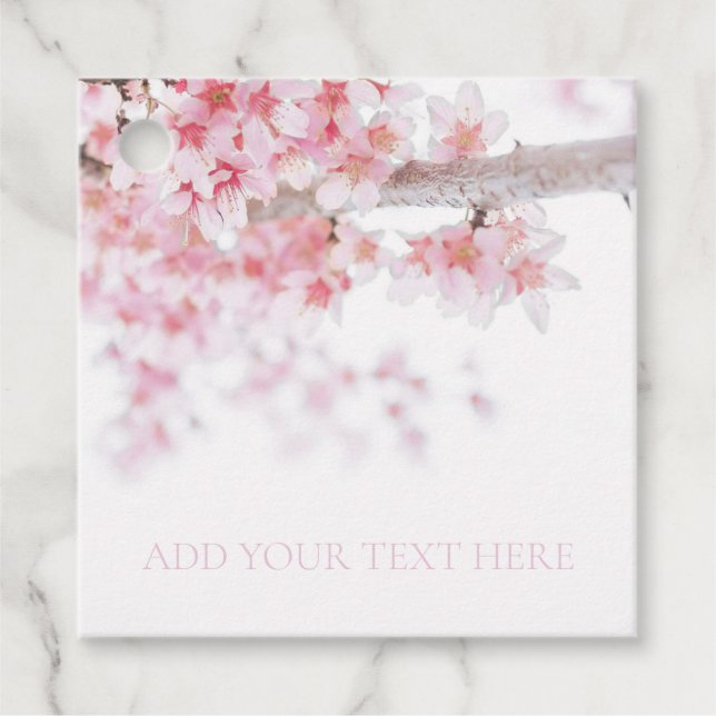 FAVOUR TAG  :  CHERRY BLOSSOM : CUSTOMISABLE (Front)