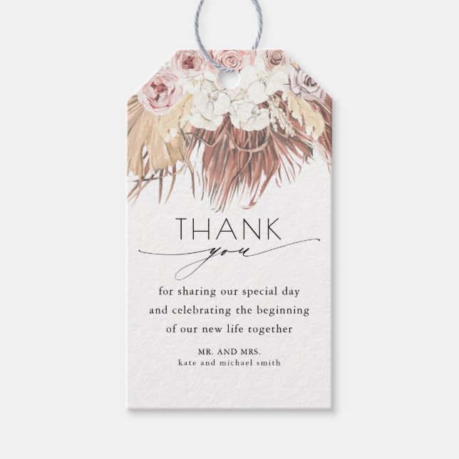 Favour Tag | Tropical Beach Thank You Wedding (Front)