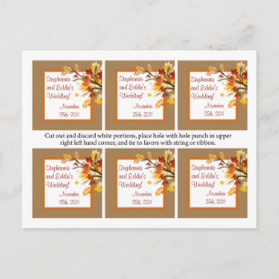 Favour Tags Autumn Branch Leaves Postcard