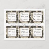 Favour Tags Black Cream Daisies/Carnation Leaves W