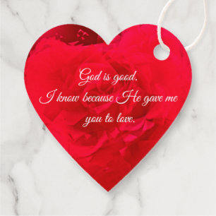 Favour Tags Bloomed Red Rose Valentine's