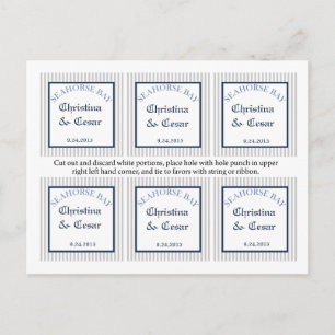 Favour Tags Blue Seahorse stripes beach ocean summ Postcard