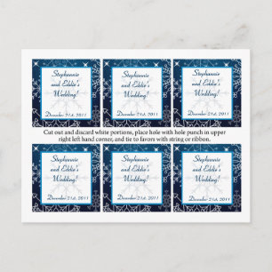 Favour Tags Blue Stars and Snowflakes Postcard
