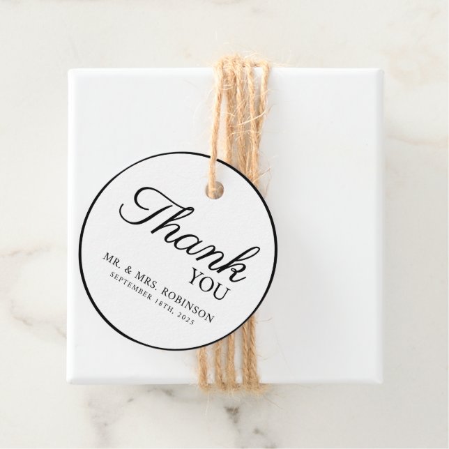 Favour Tags for a modern minimalist wedding. (In Situ)
