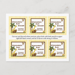 Favour Tags Jungle Babies Invitation Postcard