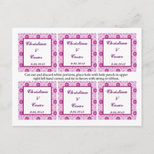 Favour Tags Magenta Purple Formal Flower Star Patt Postcard