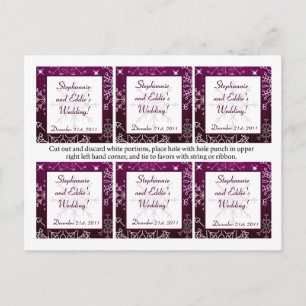 Favour Tags Purple Stars and Snowflakes Postcard