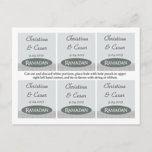 Favour Tags Soft Blue Islamic Ramadan Bluish Mosk Postcard