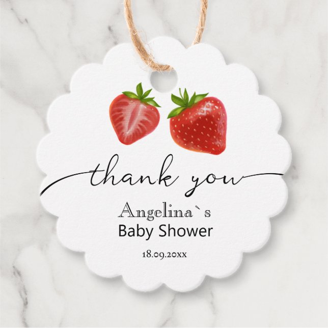 Favour Tags Thank You Baby Shower.  (Front)