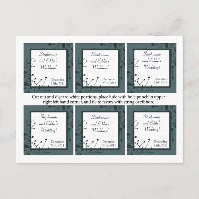 Favour Tags Twilight Twigs Postcard (Front)