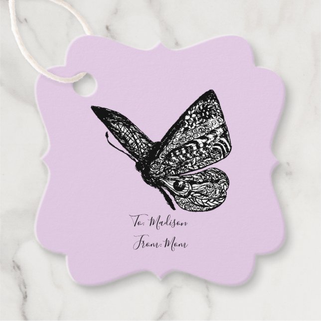 Favour Tags with beautiful embellished butterfly (Front)