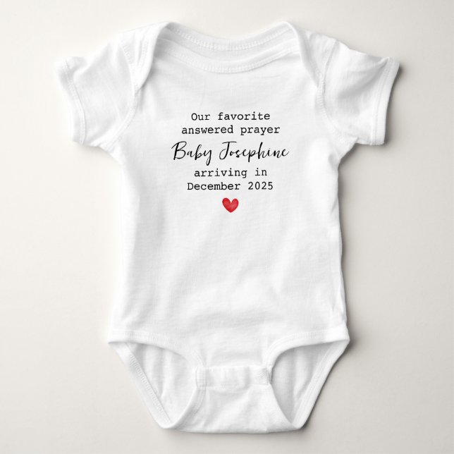 Favourite Answered Prayer Baby Name Bodysuit (Front)