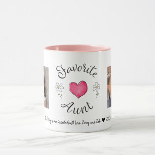 Favourite Aunt 2 Photo Custom Mug