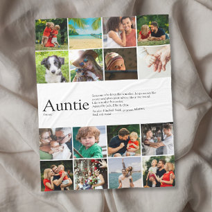 Favourite Aunt Auntie Definition Photo Collage Fleece Blanket