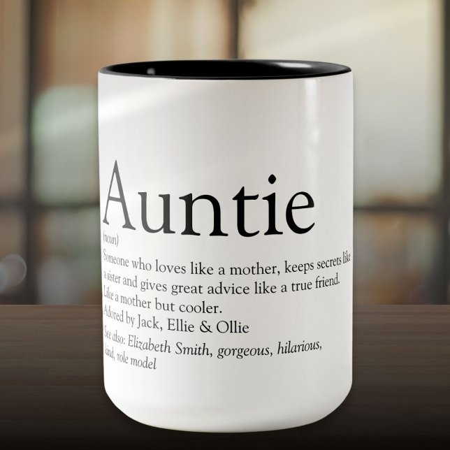 Favourite Aunt Auntie Definition Two-Tone Coffee Mug (Aunt Auntie Definition Quote Modern Two-Tone Coffee Mug)