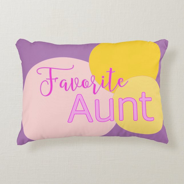 Favourite Aunt Colourful Bubbles    Decorative Cushion (Front)