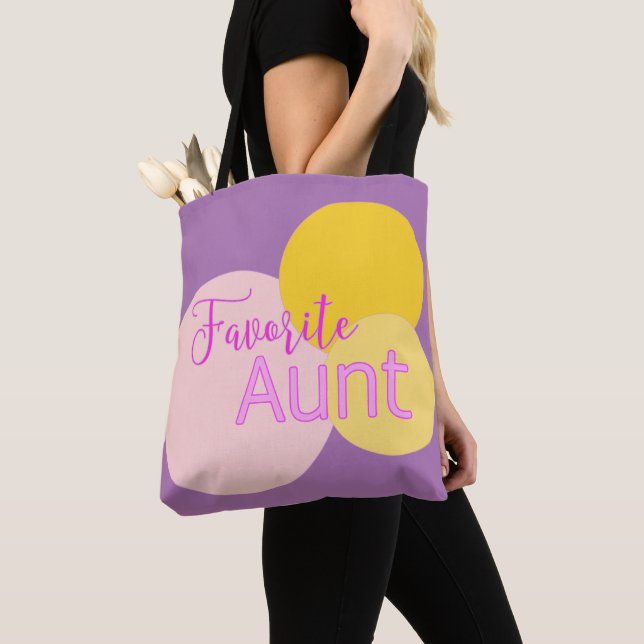 Favourite Aunt Colourful Bubbles     Tote Bag (Close Up)