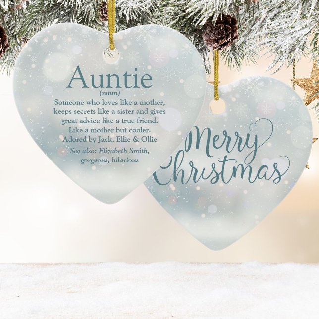 Favourite Auntie Aunt Definition Merry Christmas Ceramic Ornament (Favorite Auntie Aunt Definition Merry Christmas Ceramic Ornament)