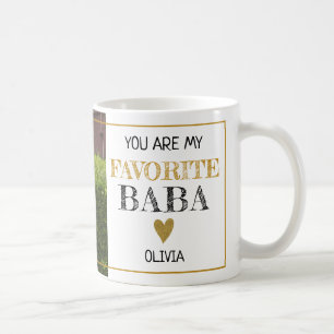 Favourite Baba Grandpa Grandchild Custom Photo  Coffee Mug